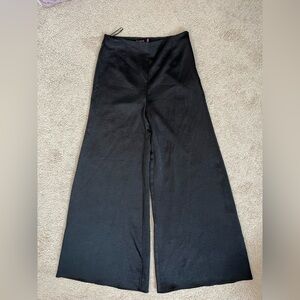Free People Black Wide Leg Palazzo Pants Side Zip Womens 6 Minimalist
